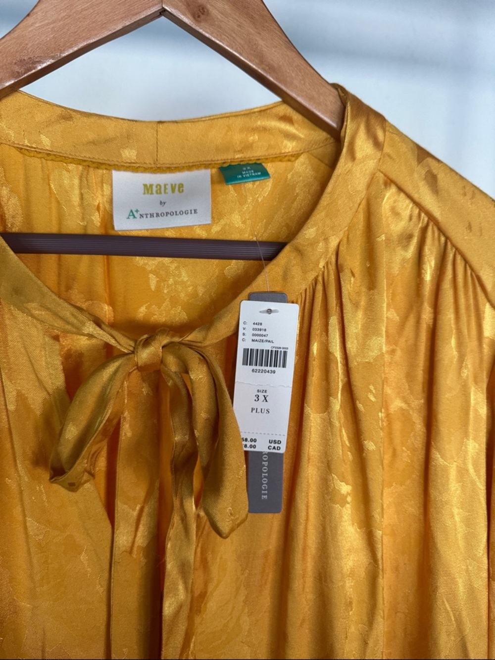 ANTHROPOLOGIE Maeve Tiered Yellow/Gold Maxi Dress  size 3X plus, - Picture 13 of 14